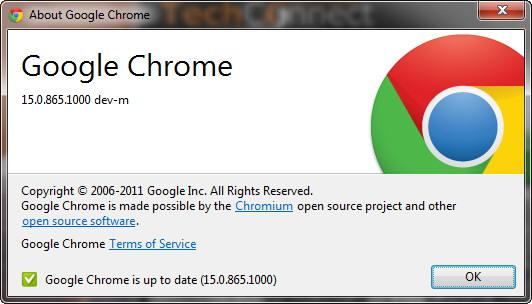 Chrome 15.0.865.0 disponible en el Canal Dev